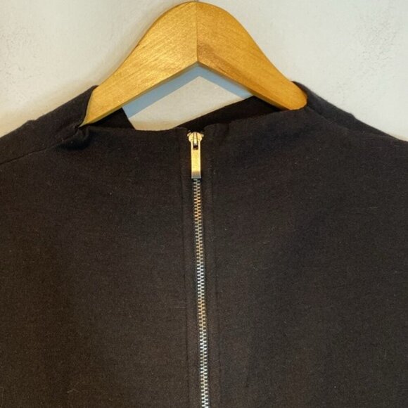 Lord & Taylor black high neck pencil dress cap sleeve exposed zipper size 0 - Picture 6 of 11